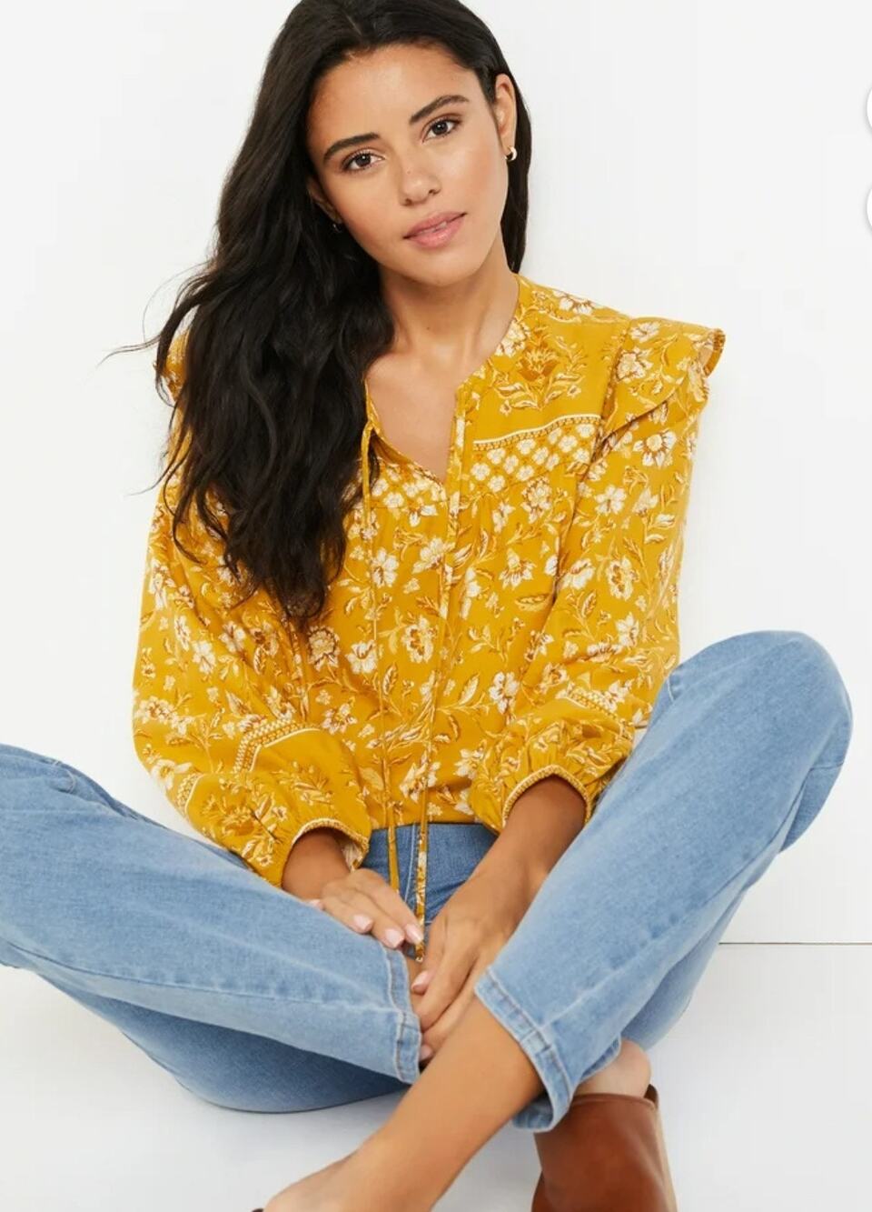 Time and Tru Flutter sleeve women's blouse size large